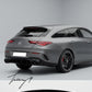 Gloss black rear roof spoiler lip for Mercedes CLA X118 Shooting Brake (2019–2022).
