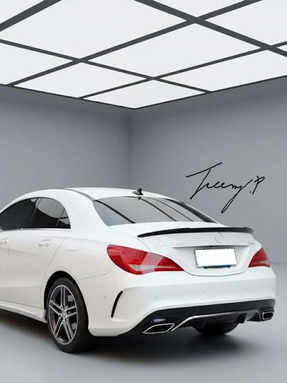 MERCEDES CLA CLASS W117 C117 2013 - 2019 CARBON LOOK REAR FD STYLE BOOT SPOILER LIP