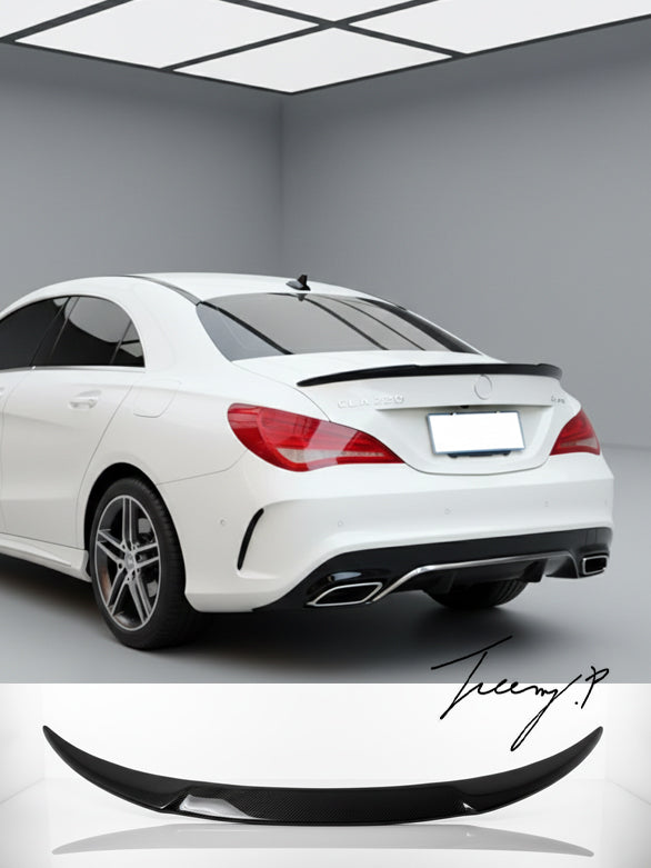 MERCEDES CLA CLASS W117 C117 2013 - 2019 CARBON LOOK REAR FD STYLE BOOT SPOILER LIP