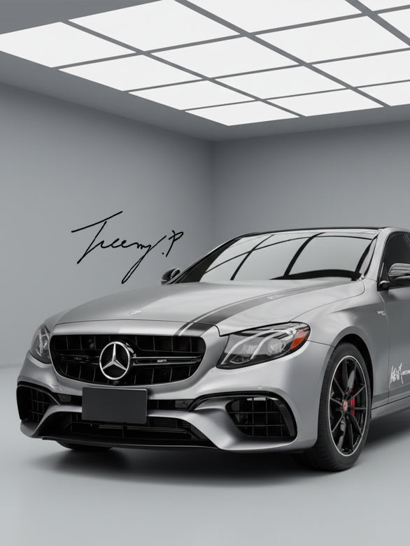 Gloss black E63S AMG style front grille for Mercedes E Class W213 C238 (2016–2019)
