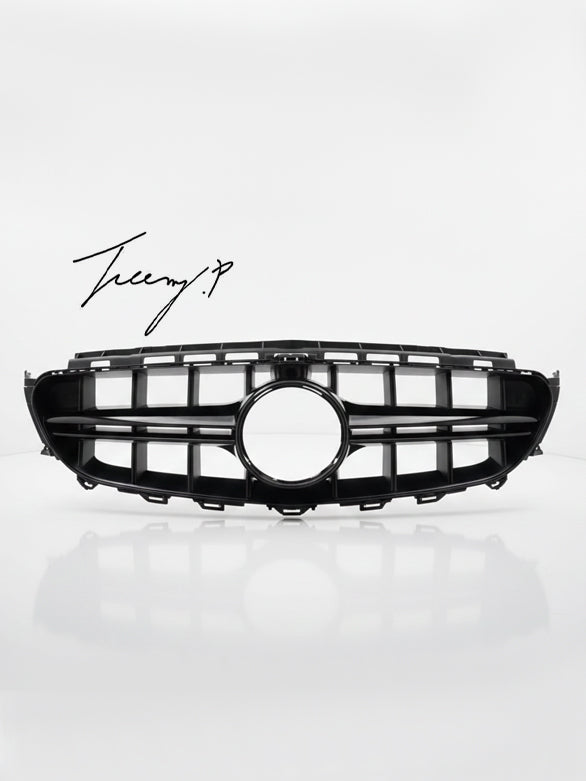 Gloss black E63S AMG style front grille for Mercedes E Class W213 C238 (2016–2019)

