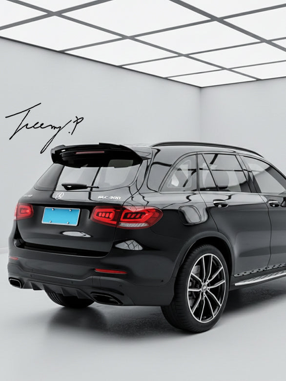 Gloss black rear roof spoiler boot wing lip for Mercedes GLC Class X253 SUV (2015+)
