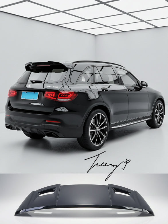 Gloss black rear roof spoiler boot wing lip for Mercedes GLC Class X253 SUV (2015+)
