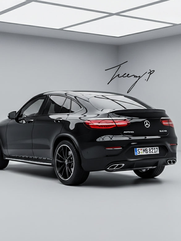Gloss black rear boot spoiler lip wing kit for Mercedes GLC Class Coupe C253 (2015+)
