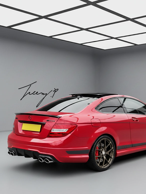 MERCEDES C CLASS COUPE W204 2011 - 2015 REAR CARBON LOOK BOOT SPOILER LIP WING