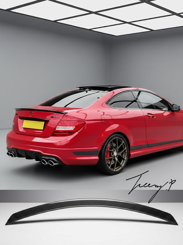 MERCEDES C CLASS COUPE W204 2011 - 2015 REAR CARBON LOOK BOOT SPOILER LIP WING