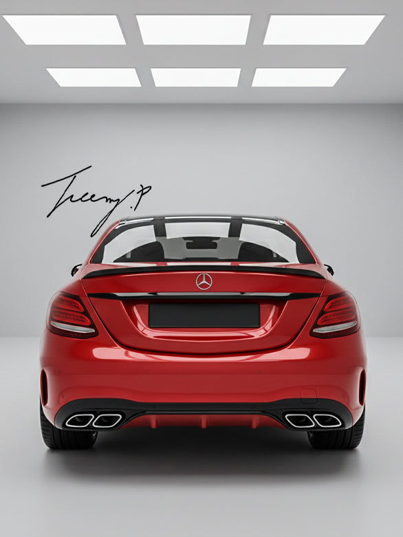 Gloss black E63S AMG style rear boot lip spoiler for Mercedes E Class W213 (2016–2020)
