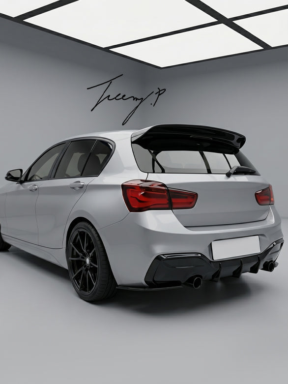 Gloss black M Performance rear roof spoiler for BMW 1 Series F20 F21 2012 to 2019
