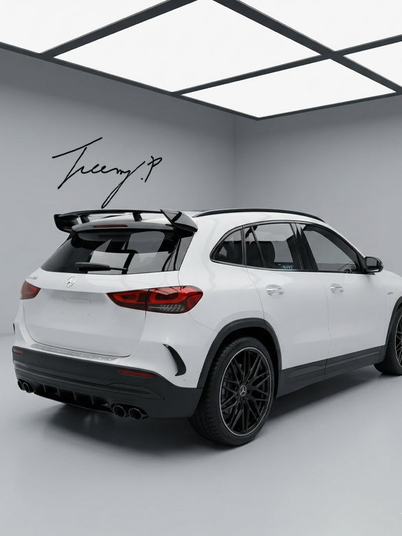 Mercedes GLA H247 gloss black AMG style rear roof spoiler lip sporty aggressive upgrade
