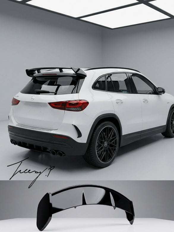 Mercedes GLA H247 gloss black AMG style rear roof spoiler lip sporty aggressive upgrade
