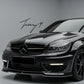 MERCEDES-BENZ C63 AMG W204 2011 – 2014 FACELIFT GLOSS BLACK FRONT SPLITTER SPOILER LIP