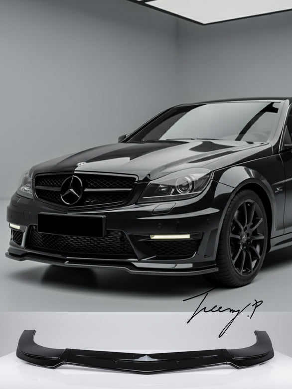 MERCEDES-BENZ C63 AMG W204 2011 – 2014 FACELIFT GLOSS BLACK FRONT SPLITTER SPOILER LIP