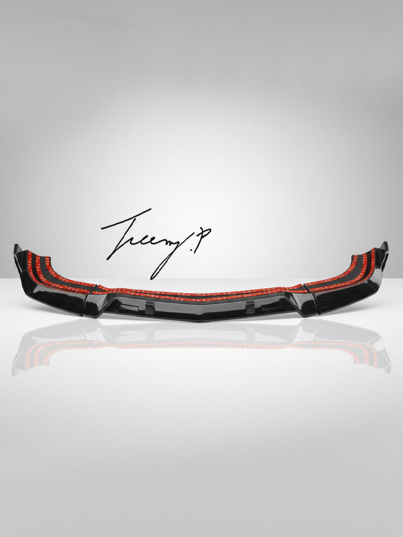 Gloss black front splitter lip for Mercedes C Class SE W204 models from 2007 to 2014

