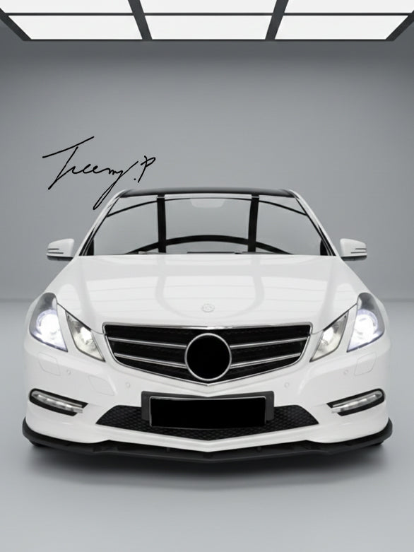 Gloss black front splitter lip for Mercedes E Class Coupe W207 C207 2008–2013
