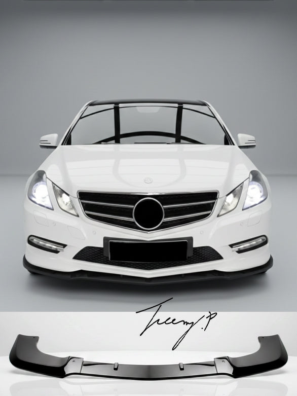 Gloss black front splitter lip for Mercedes E Class Coupe W207 C207 2008–2013
