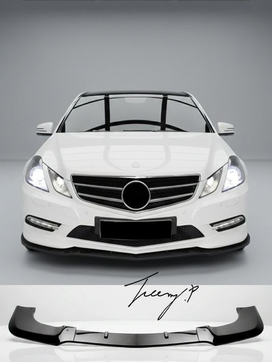 Gloss black front splitter lip for Mercedes E Class Coupe W207 C207 2008–2013

