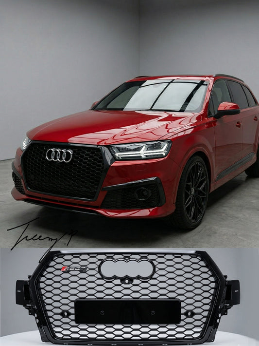 Audi SQ7 4M S Line honeycomb RSQ7 style gloss black front grille 2015 to 2019
