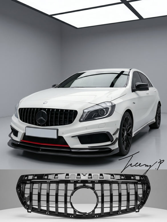 Mercedes A Class W176 GT style gloss black front grille 2012 to 2015
