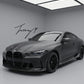 M Performance-style real carbon fiber side skirt extensions installed on a 2021–2026 BMW M4 G82 Coupe / G83 Convertible