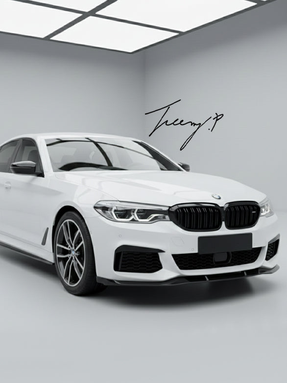 Gloss black front splitter spoiler lip for BMW 5 Series G30 G31 LCI M Sport 2020 onwards
