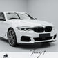 Gloss black front splitter spoiler lip for BMW 5 Series G30 G31 LCI M Sport 2020 onwards
