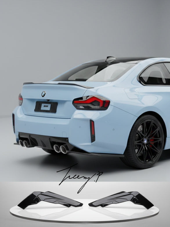 Gloss black rear corner side spats diffuser for BMW M2 G87 M Performance 2023 onwards