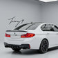 Gloss black rear valance diffuser quad exit for BMW 5 Series G30 M Sport 2018–2020
