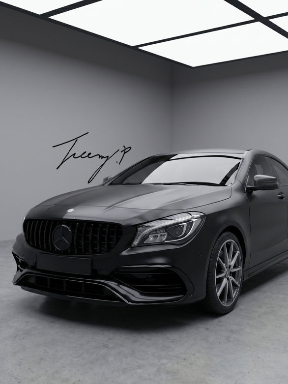 Mercedes Benz CLA W117 C117 Panamericana GT style black front grille 2013 to 2018
