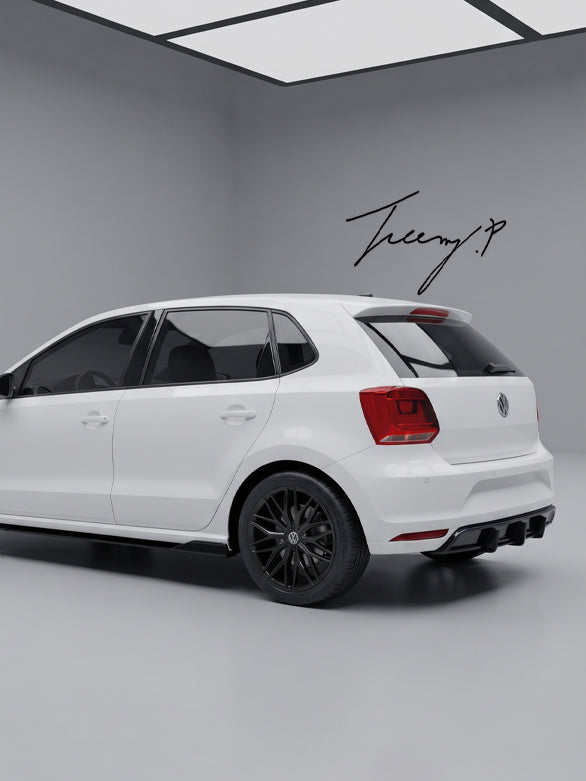 Volkswagen Polo Mk5 6C 2014-2018 rear gloss black blade diffuser splitter