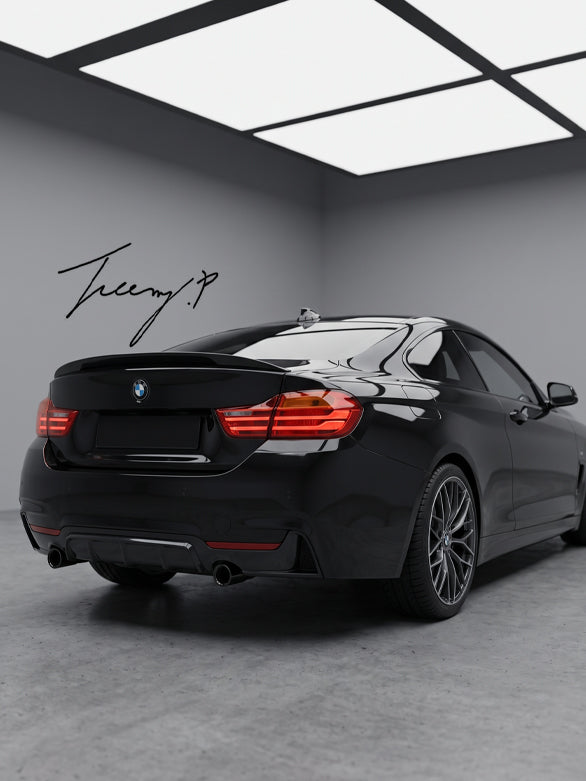 BMW 4 Series F32 gloss black M4 M Sport rear boot spoiler lip
