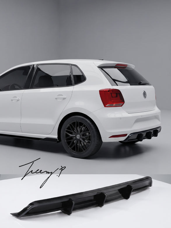 Volkswagen Polo Mk5 6C 2014-2018 rear gloss black blade diffuser splitter