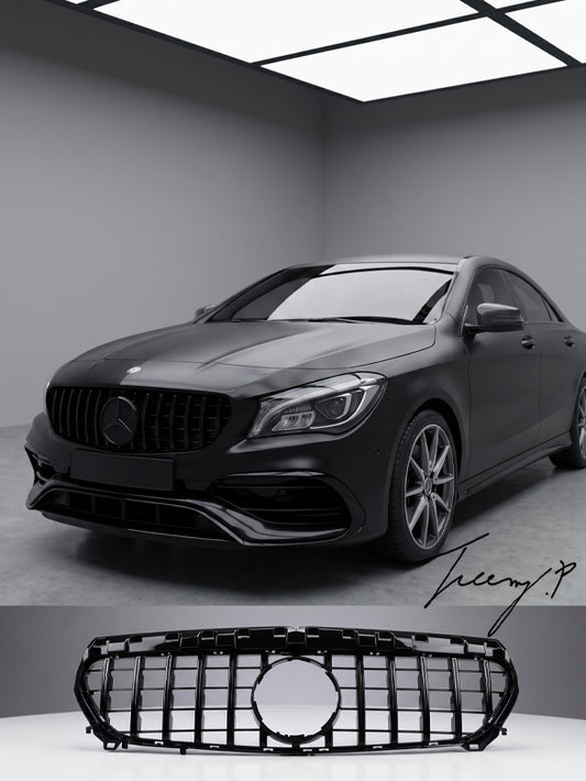Mercedes Benz CLA W117 C117 Panamericana GT style black front grille 2013 to 2018
