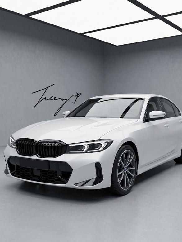 Black OEM kidney grille upgrade for BMW G20 3 Series front bumper styling