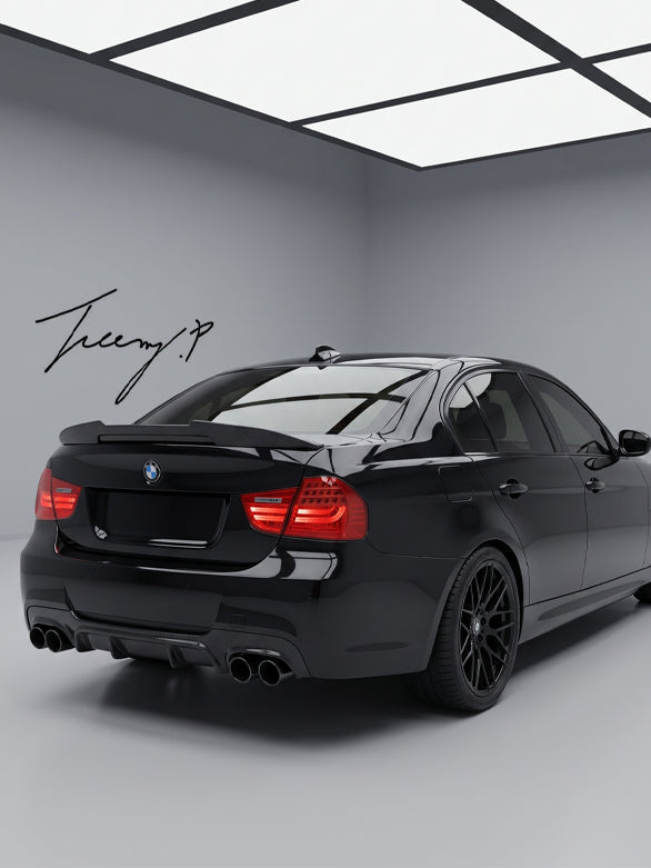 BMW 3 Series E90 PSM style gloss black rear boot spoiler
