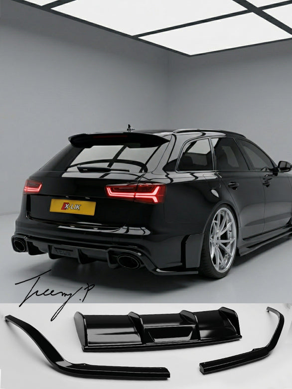 Audi RS6 C7 Avant 3 piece rear diffuser high gloss finish sleek sporty rear styling
