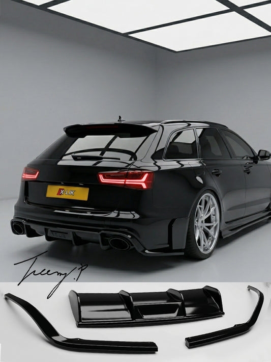 Audi RS6 C7 Avant 3 piece rear diffuser high gloss finish sleek sporty rear styling
