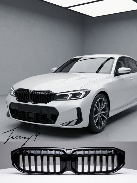 Black OEM kidney grille upgrade for BMW G20 3 Series front bumper styling