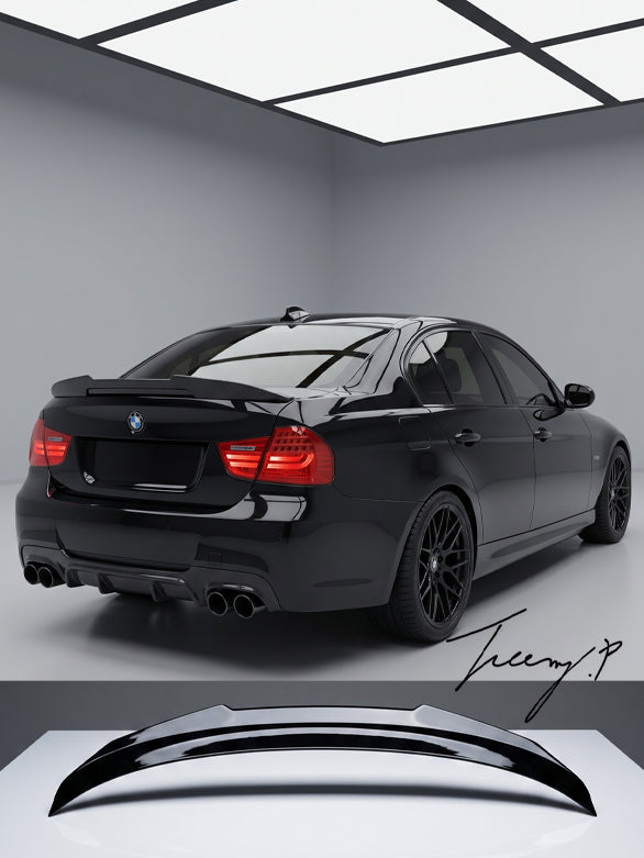 BMW 3 Series E90 PSM style gloss black rear boot spoiler
