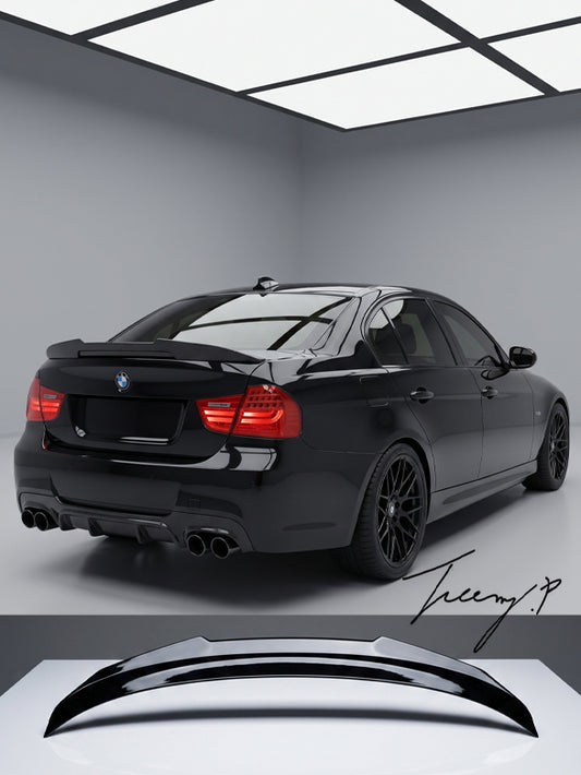 BMW 3 Series E90 PSM style gloss black rear boot spoiler
