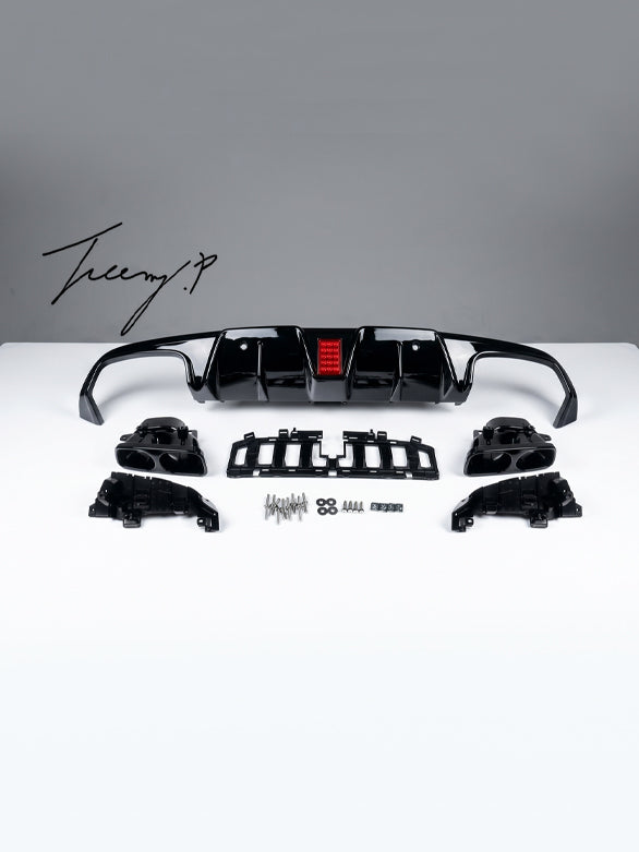 Mercedes C Class W205 C63 Coupe AMG Line rear F1 style diffuser gloss black sporty design