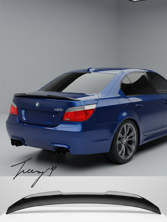 Gloss black rear high kick ducktail PSM boot spoiler for BMW 5 Series M5 E60 2003 to 2010
