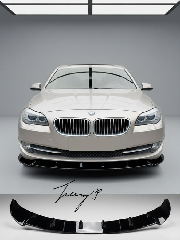 Gloss black front splitter spoiler lip for BMW 5 Series F10 F11 non M Sport 2010 to 2014
