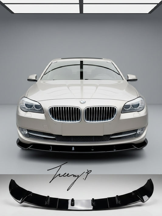 Gloss black front splitter spoiler lip for BMW 5 Series F10 F11 non M Sport 2010 to 2014
