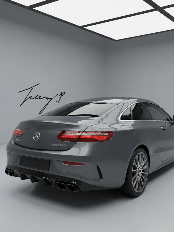 E63 style rear diffuser and tips for Mercedes E Class C238 A238 2017 to 2023

