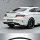 Gloss black AMG-style rear boot trunk spoiler for Mercedes C-Class Coupe C205/A205 (2015–2021).