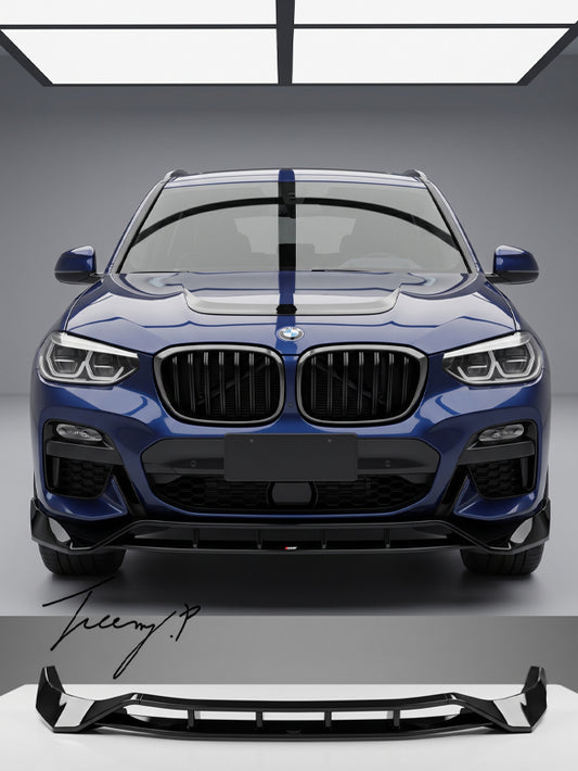 BMW X3 G01 2018 - 2021 GLOSS BLACK 4 PIECE FRONT LIP SPLITTER BODYKIT