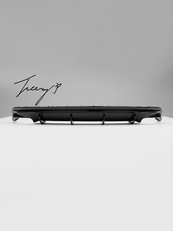 Mercedes Benz CLA Class CLA45 AMG style gloss black rear bumper diffuser 2013 and newer