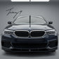 Gloss black MP style front splitter spoiler lip for BMW 5 Series G30 2021 onwards
