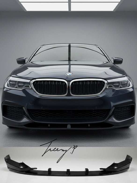 Gloss black MP style front splitter spoiler lip for BMW 5 Series G30 2021 onwards
