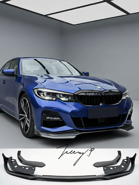 Carbon look front splitter spoiler lip for BMW 3 Series G20 G21 M Sport Kit 2018 onwards
